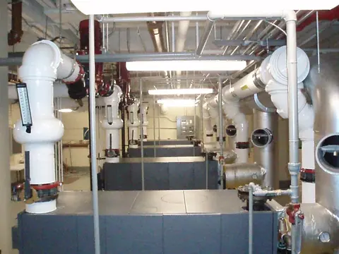 Commercial mechanical room installed by Smillie